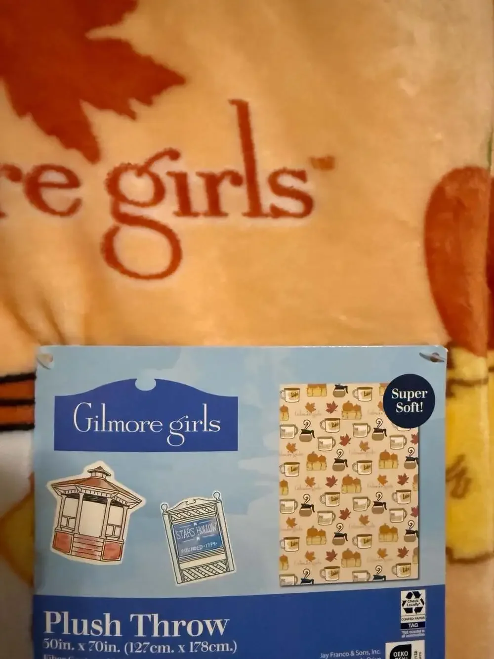 Gilmore Girls Plush Throw Size 50in x 70in Fall Coffee Pumpkin Blanket